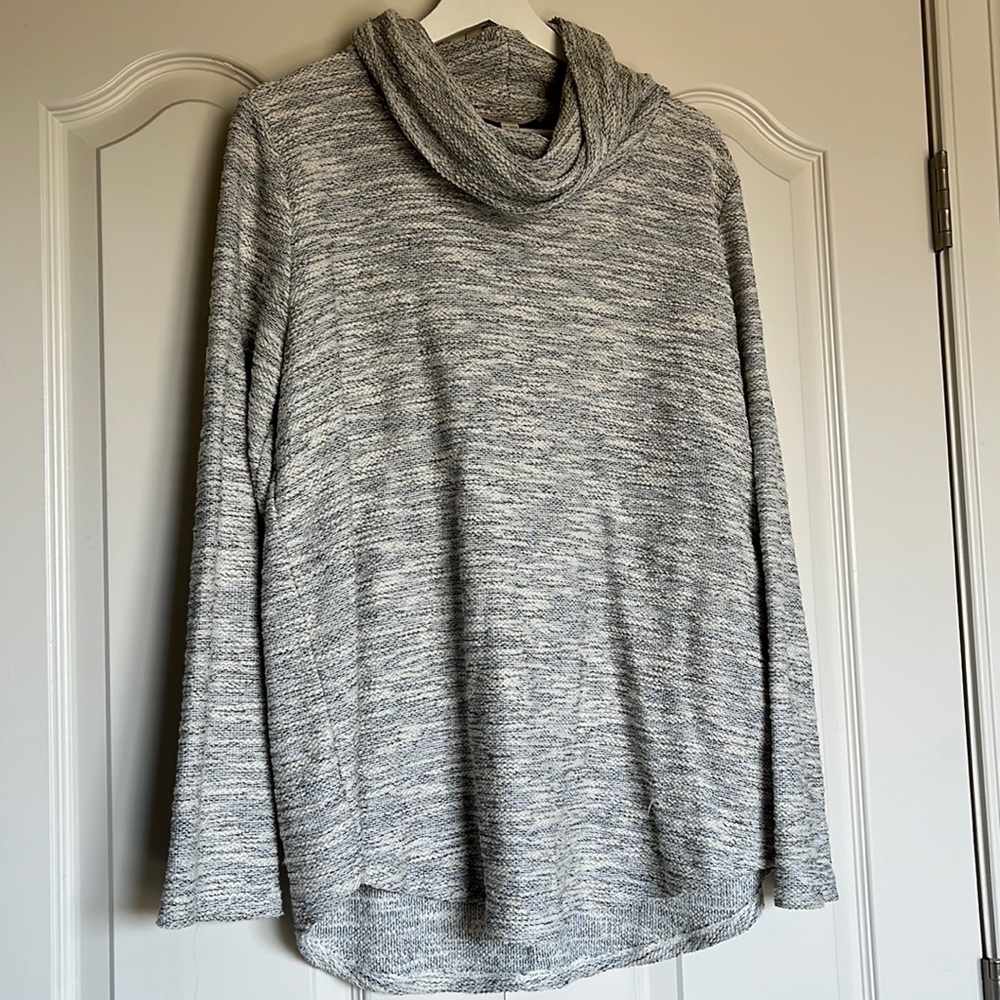 Loft Cowl Neck / Turtle neck lightweight sweater size XL NWT gray